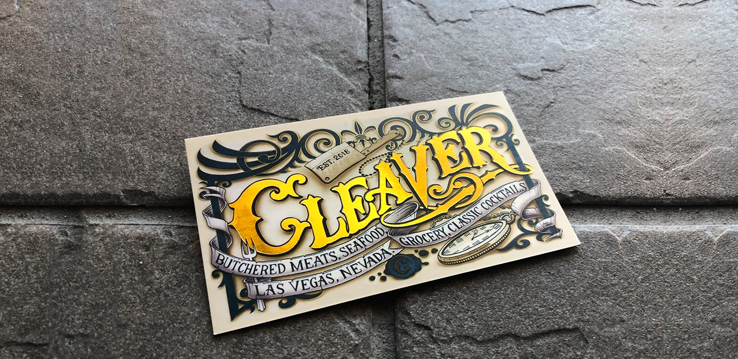 Cleaver specialty printed business card from Redline’s existing luxury portfolio