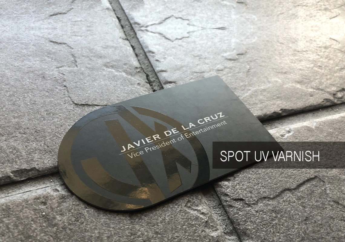 Gloss spot UV business card detail from Redline’s existing luxury portfolio