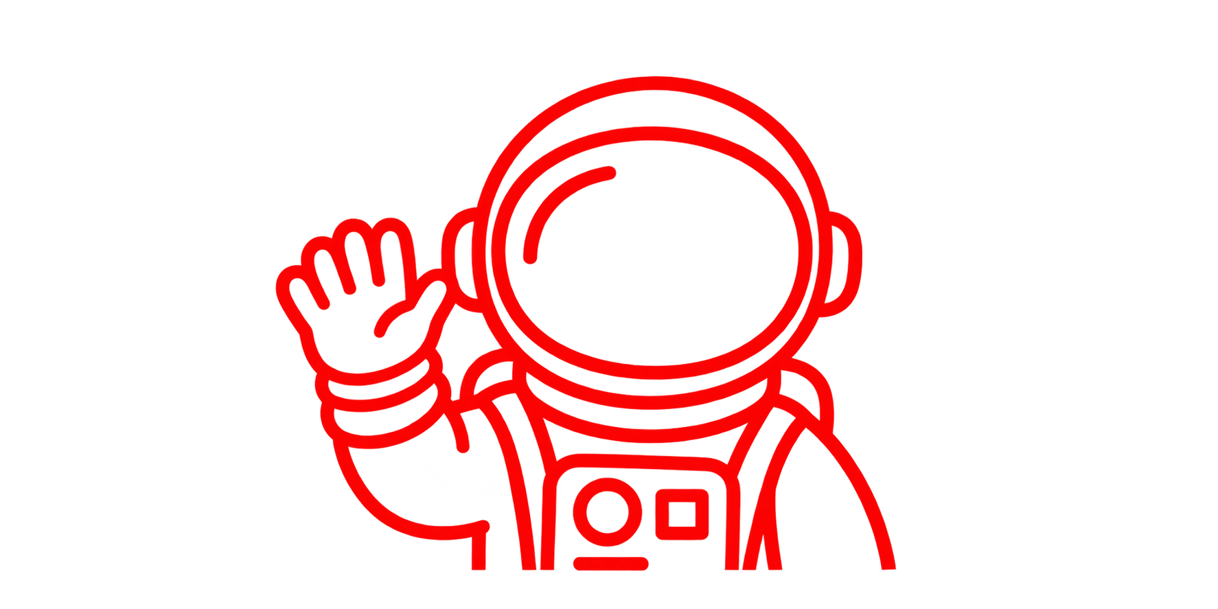 Gray waist-up astronaut