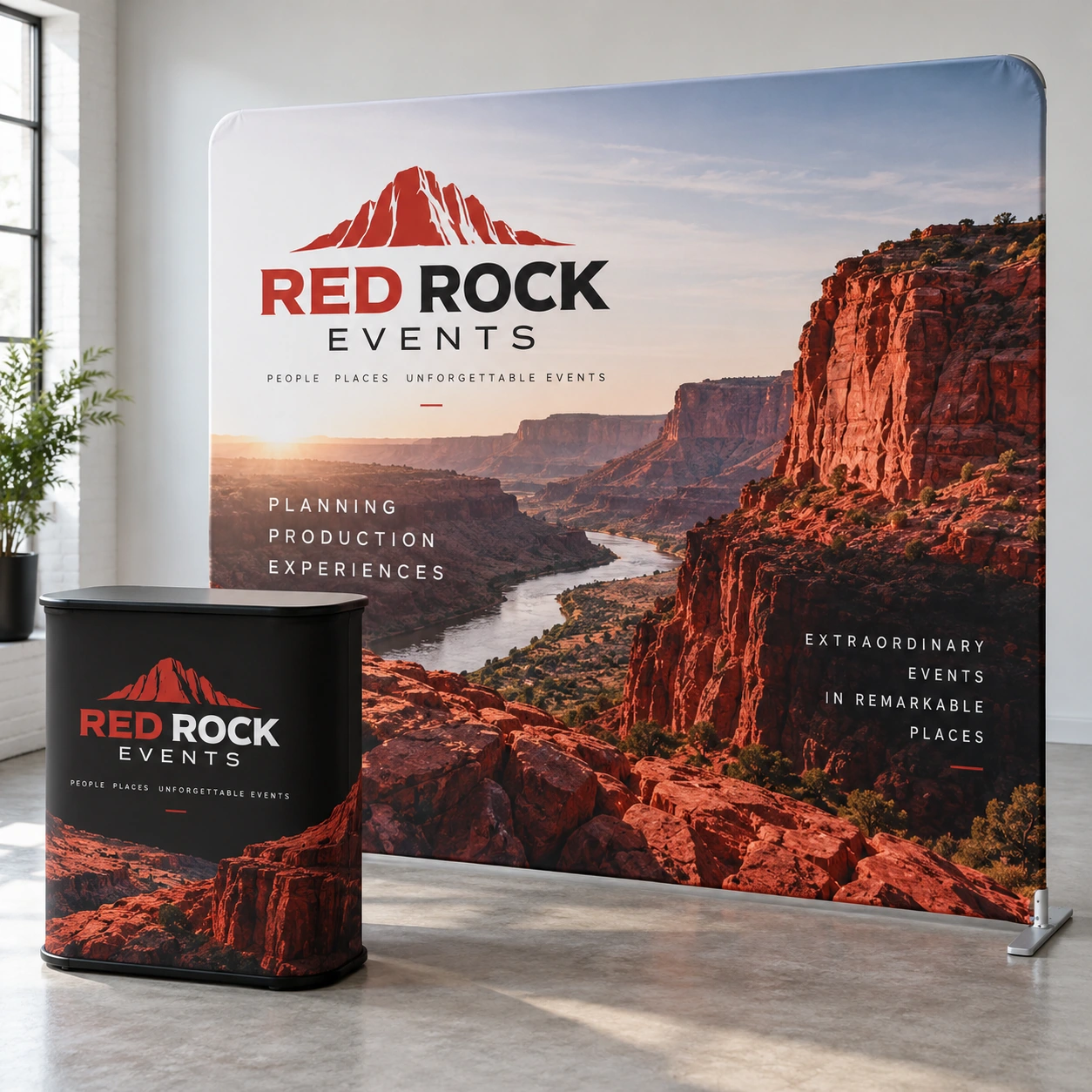 Event & Display Graphics — illustrative Red Rock Events sample